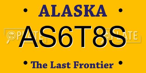 AS6T8S Alaska License Plate