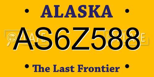 AS6Z588 Alaska License Plate