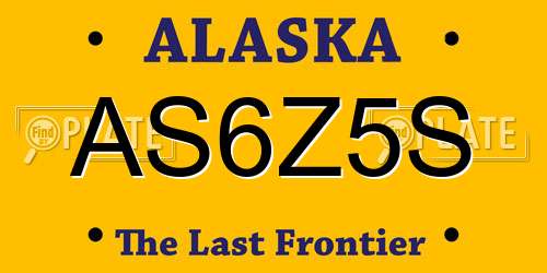 AS6Z5S Alaska License Plate