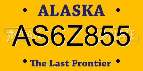 AS6Z855 Alaska License Plate