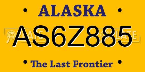 AS6Z885 Alaska License Plate