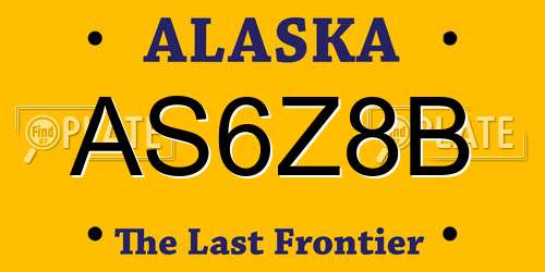 AS6Z8B Alaska License Plate