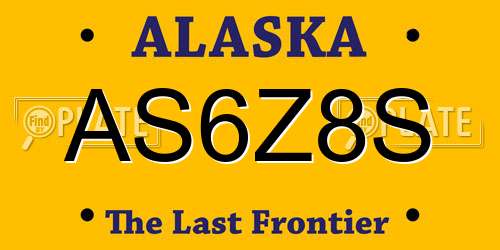 AS6Z8S Alaska License Plate