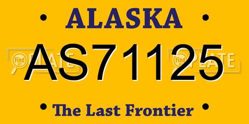 AS71125 Alaska License Plate