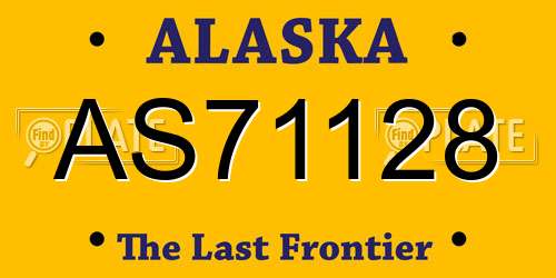 AS71128 Alaska License Plate