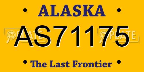 AS71175 Alaska License Plate