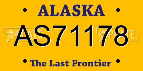 AS71178 Alaska License Plate