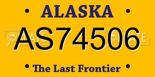 AS74506 Alaska License Plate