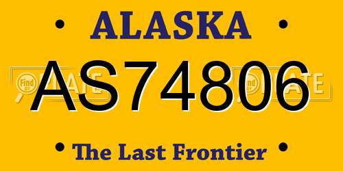 AS74806 Alaska License Plate