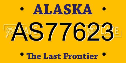 AS77623 Alaska License Plate