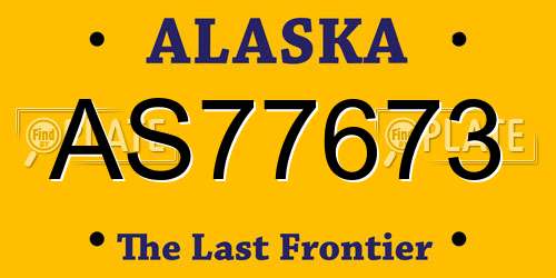 AS77673 Alaska License Plate