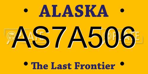 AS7A506 Alaska License Plate