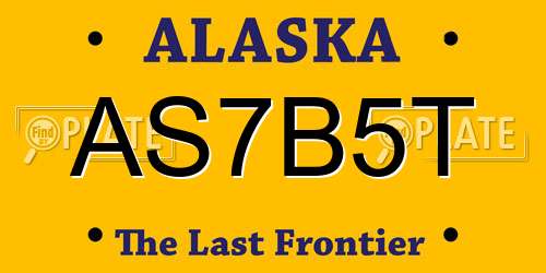 AS7B5T Alaska License Plate