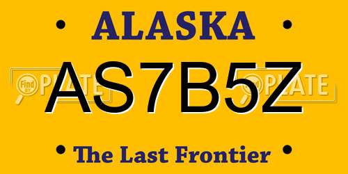 AS7B5Z Alaska License Plate