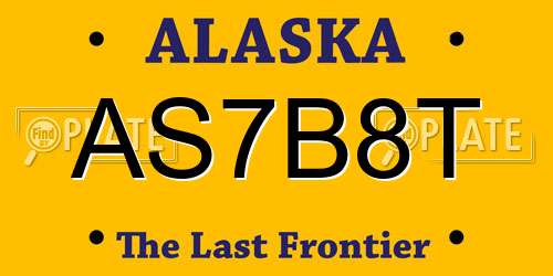 AS7B8T Alaska License Plate
