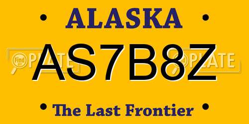 AS7B8Z Alaska License Plate