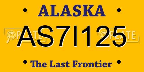 AS7I125 Alaska License Plate