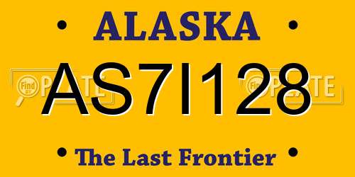 AS7I128 Alaska License Plate