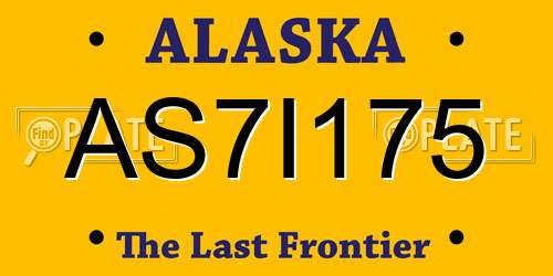 AS7I175 Alaska License Plate