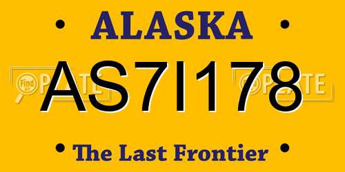 AS7I178 Alaska License Plate