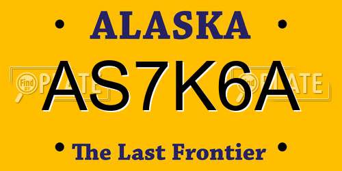 AS7K6A Alaska License Plate