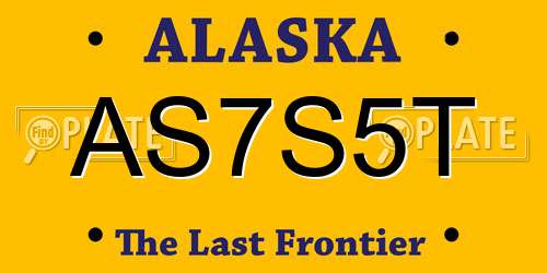 AS7S5T Alaska License Plate