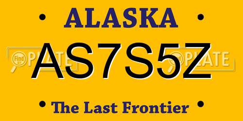 AS7S5Z Alaska License Plate