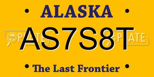 AS7S8T Alaska License Plate