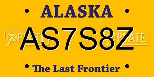 AS7S8Z Alaska License Plate