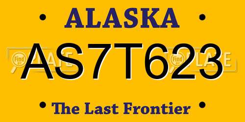 AS7T623 Alaska License Plate