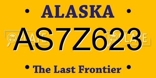 AS7Z623 Alaska License Plate