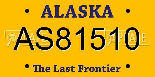 AS81510 Alaska License Plate
