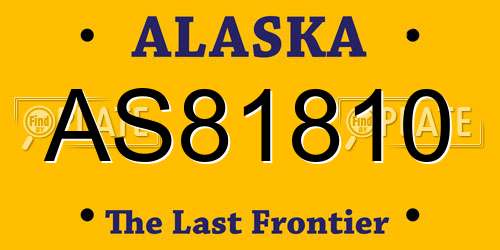 AS81810 Alaska License Plate