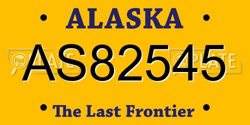 AS82545 Alaska License Plate