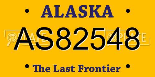 AS82548 Alaska License Plate