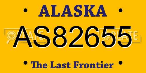 AS82655 Alaska License Plate