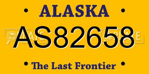 AS82658 Alaska License Plate