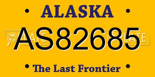 AS82685 Alaska License Plate