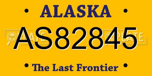 AS82845 Alaska License Plate