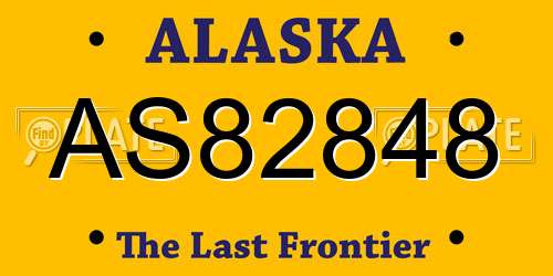 AS82848 Alaska License Plate