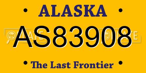 AS83908 Alaska License Plate