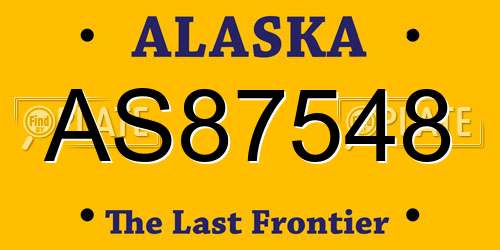AS87548 Alaska License Plate