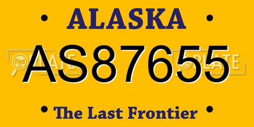 AS87655 Alaska License Plate