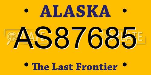 AS87685 Alaska License Plate