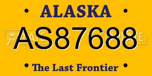 AS87688 Alaska License Plate