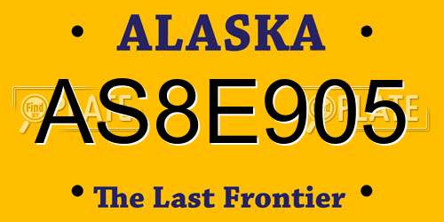 AS8E905 Alaska License Plate