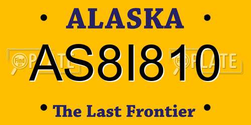 AS8I810 Alaska License Plate