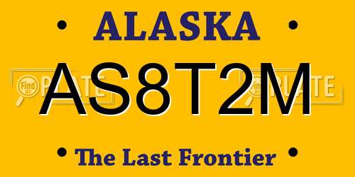 AS8T2M Alaska License Plate