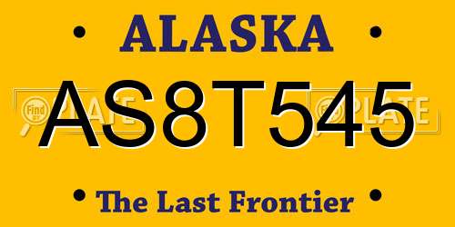 AS8T545 Alaska License Plate