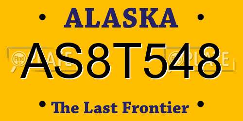 AS8T548 Alaska License Plate